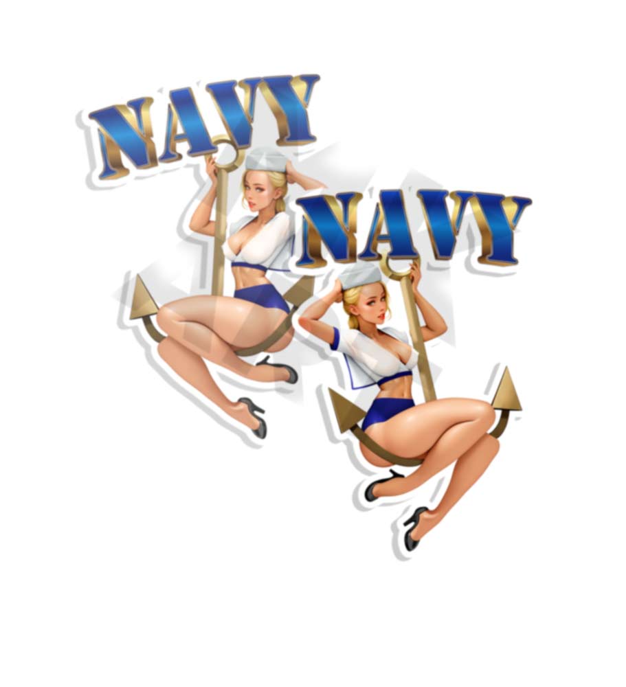 Navy Pin Up Sailor Anchor 2 Pack