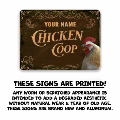 Rustic Brown Chicken Coop Sign Customized Appearance