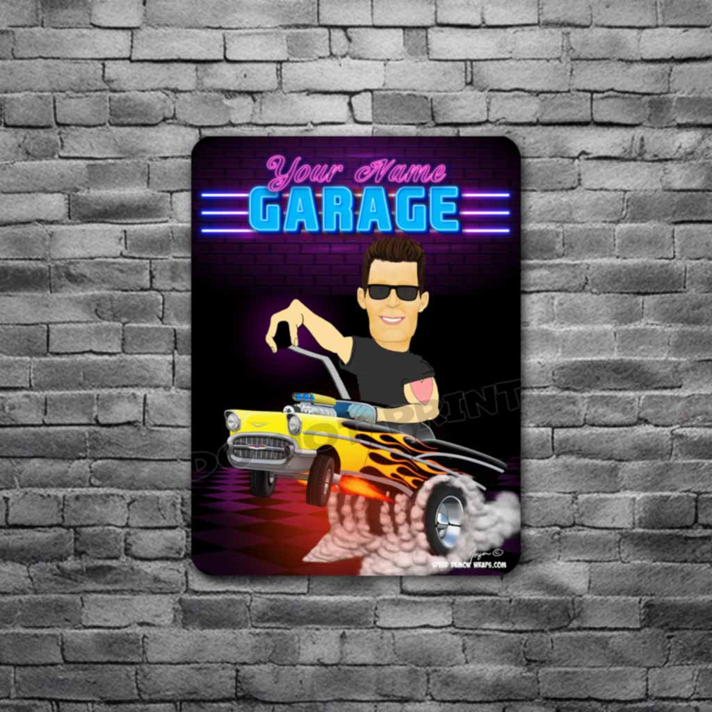 Personalized Cartoon Garage Sign From Photo