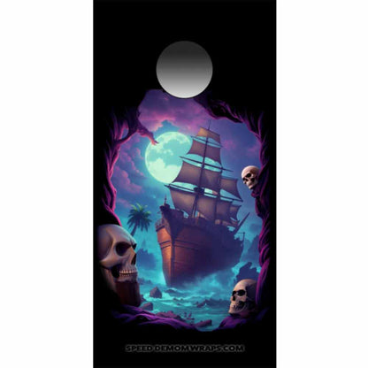 Pirate Cove Cornhole Wraps LEFT