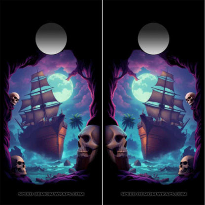 Haunted Pirate Cove Cornhole Wraps Kustom Art