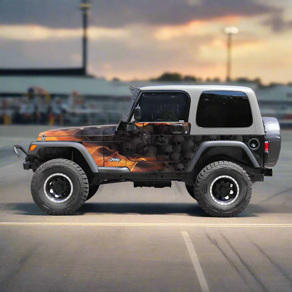 Jeep Wrangler Flaming Skulls Wrap