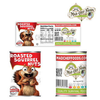 Roasted Squirrel Nuts Funny Prank Soup Can Labels Gag Gift