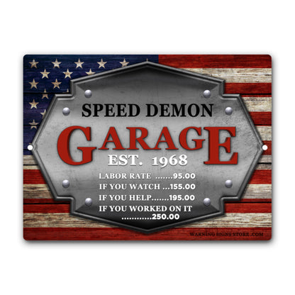 Personalized Garage Est. Custom Sign Metal Sign - 12" x 9" Man Cave Den Game Room Garage Classic Metal Sign- Backyard Sign