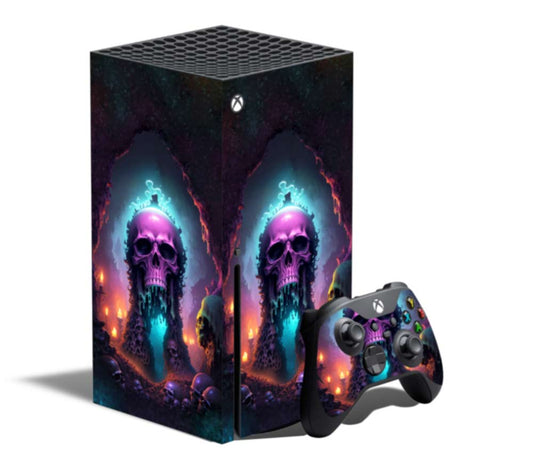 Xbox Console Wrap - Pink Skull Grotto - Series X