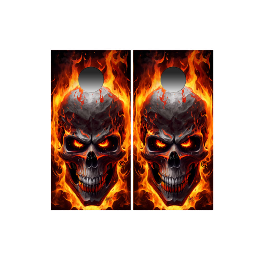 Dark Flaming Skull 2 pack