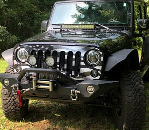 Subdued Flag  Jeep Grill Wrap