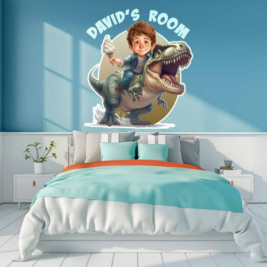 T-Rex Caricature Wall Decals - Murals From Photo