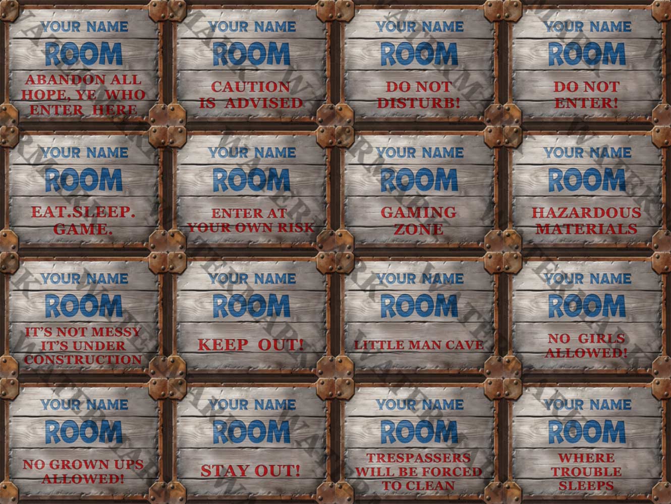 Personalized Boys Room Sign Funny Bedroom Door Metal Sign Kids Gift Ch ...