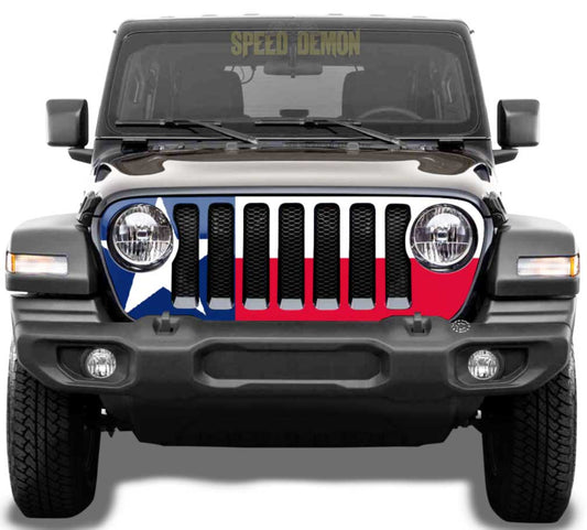 Texas Flag Jeep Wrangler Grill Wrap JL 2018-2025