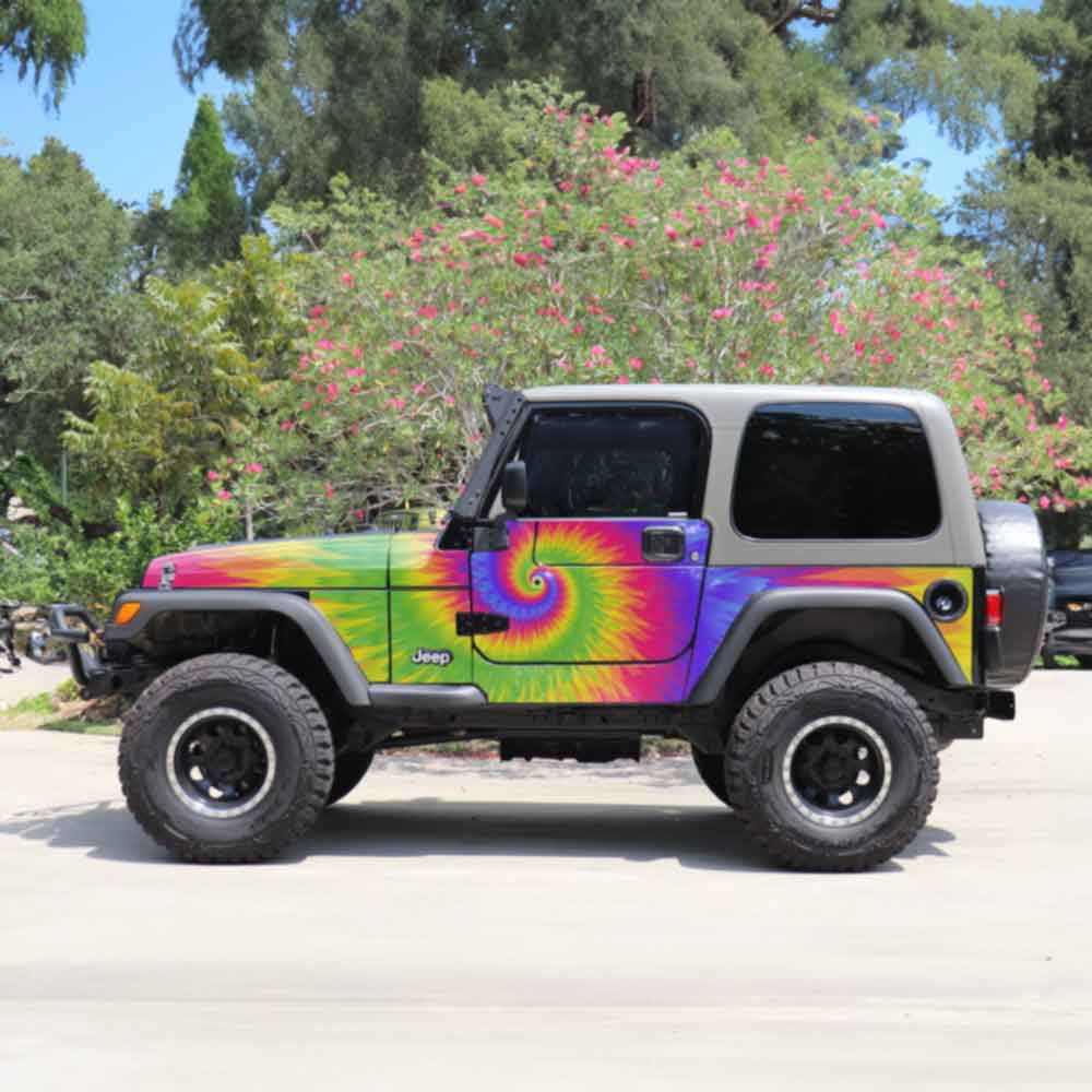 Tie-Dye - Trail Armor For Jeep TJ 1996-2006 Paint Protection Film Side Kit - Non-Magnetic