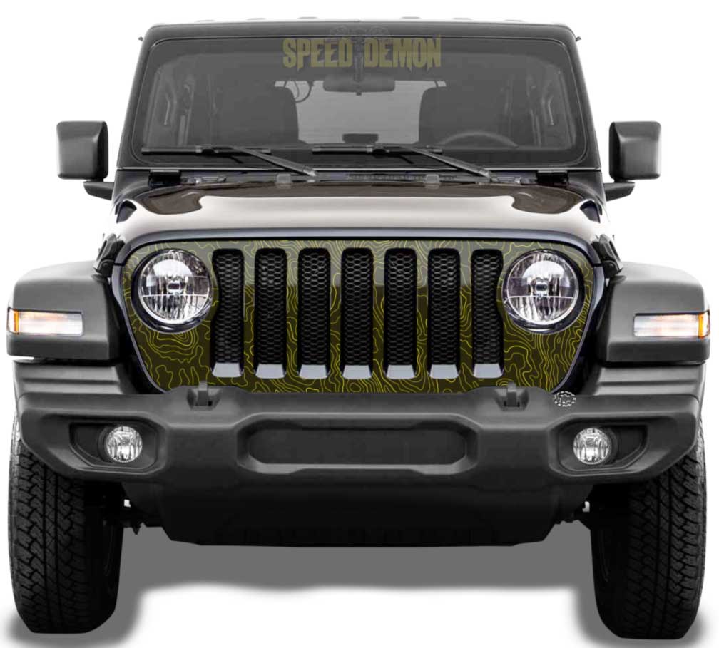 Topo Jeep-Wrangler Grill-Wrap- 2018-2025 JL -Yellow