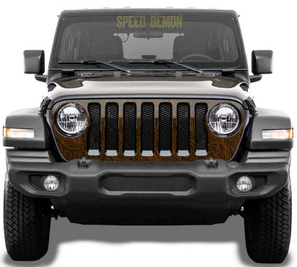 Topo Map Jeep Gladiator Grill Wrap JT 2020-2025 Orange