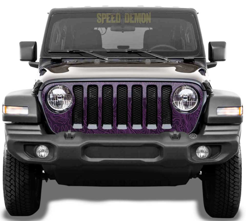 Topo Map Jeep Gladiator Grill Wrap JT 2020-2025 Pink