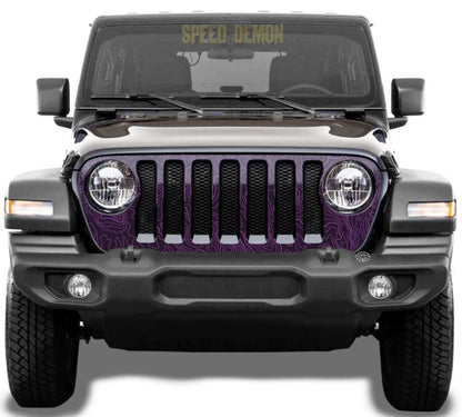 Topo Map Jeep Gladiator Grill Wrap JT 2020-2025 Pink