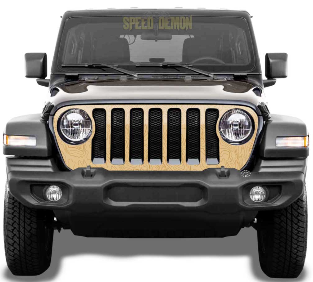Topo Map Jeep Gladiator Grill Wrap JT 2020-2025 Tan