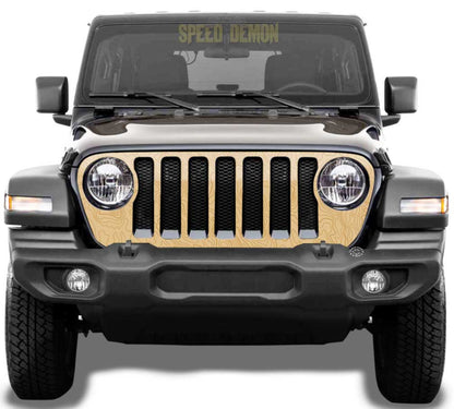 Topo Map Jeep Gladiator Grill Wrap JT 2020-2025 Tan