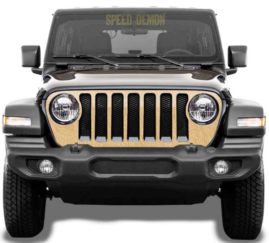 Topo Map Jeep Gladiator Grill Wrap JT 2020-2025 Tan