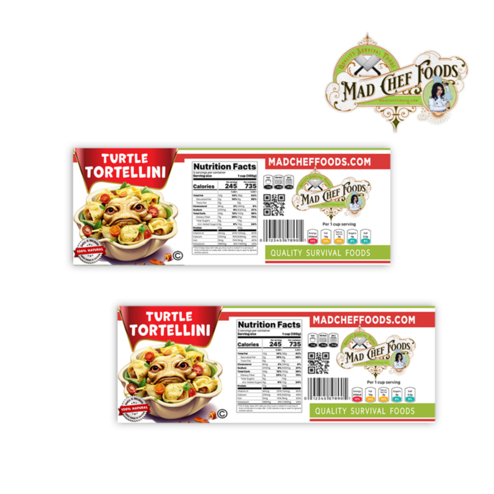 Turtle Tortellini Funny Prank Soup Can Labels Gag Gift