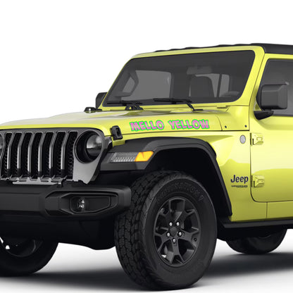 Jeep Wrangler Custom Hood Name Decals 2018-2025 JL Mello Yellow