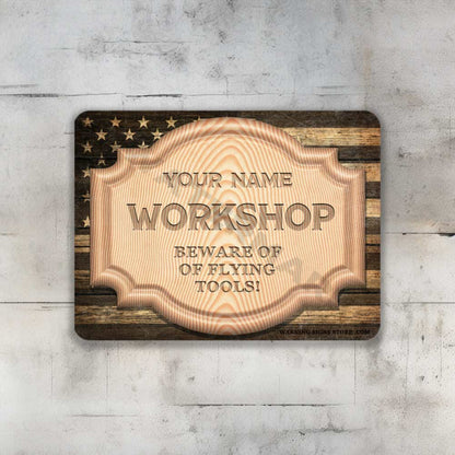 Personalized Workshop Wooden American Flag