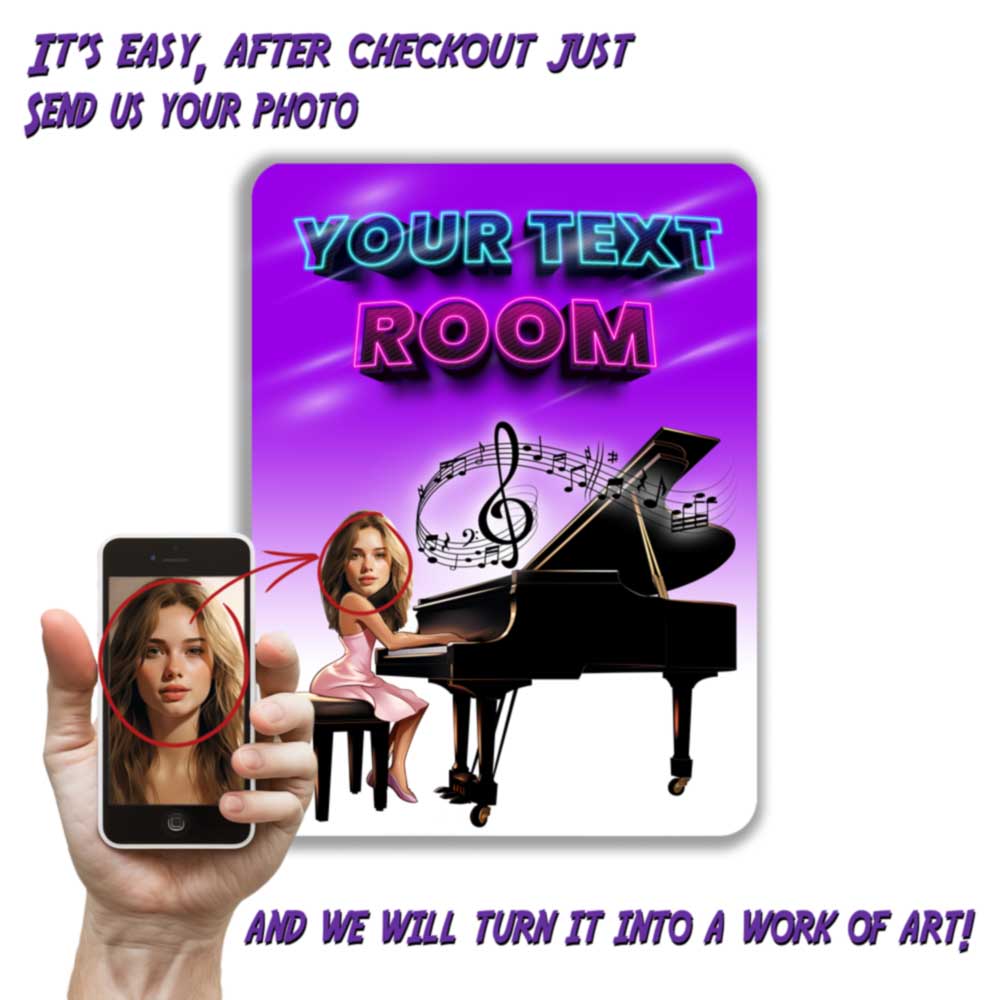 Personalized Pianist Room Metal Sign Your Room