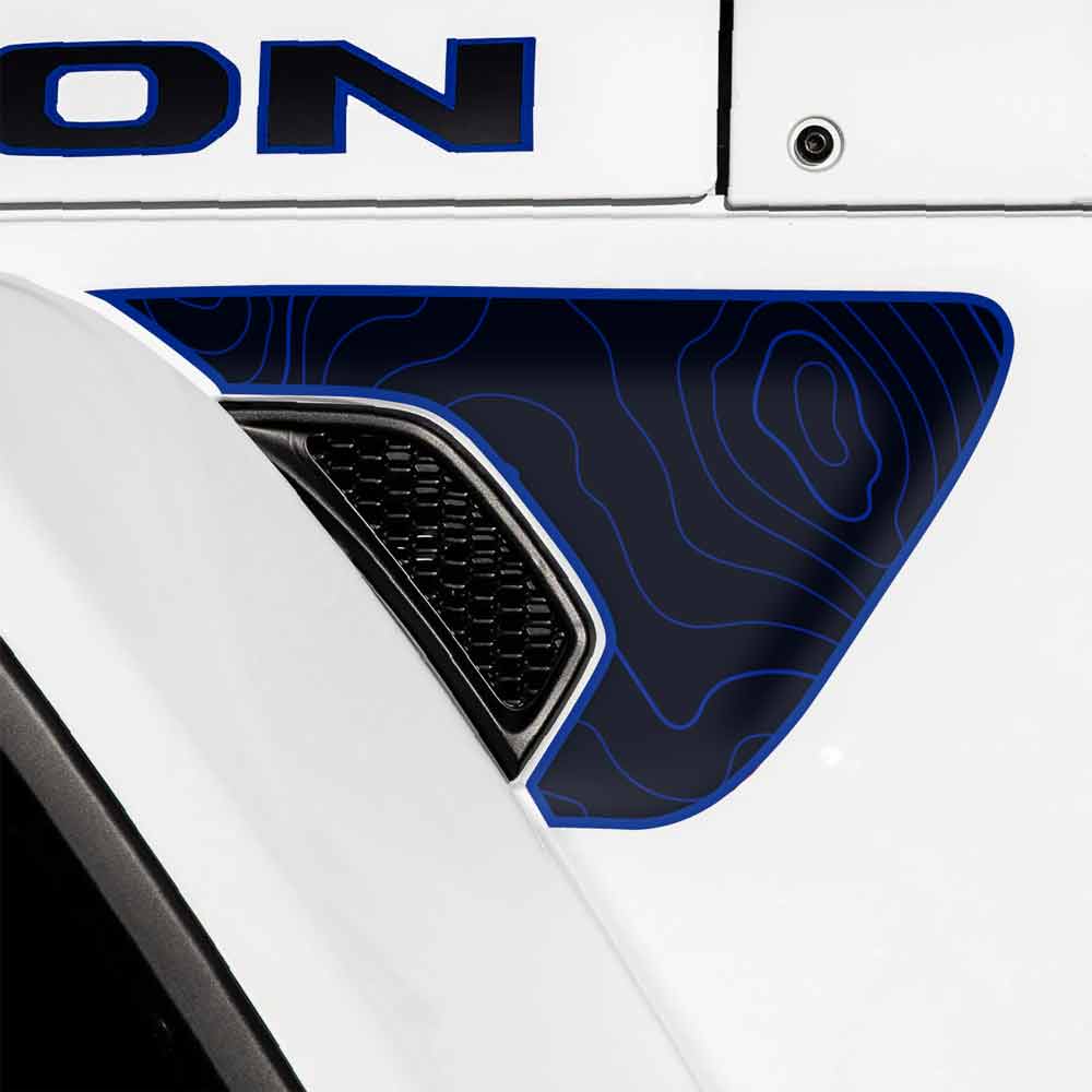 fender vent decal for wrangler and gladiator Topo Blue