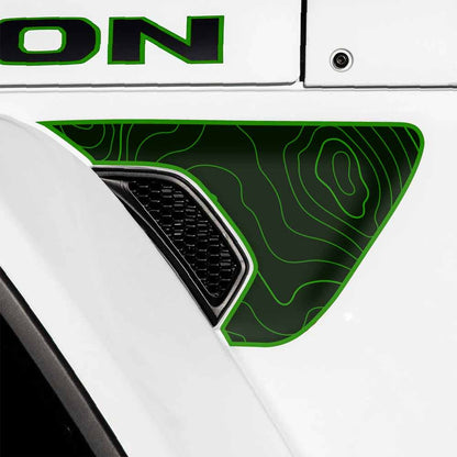 fender vent decal for wrangler and gladiator Topo Green