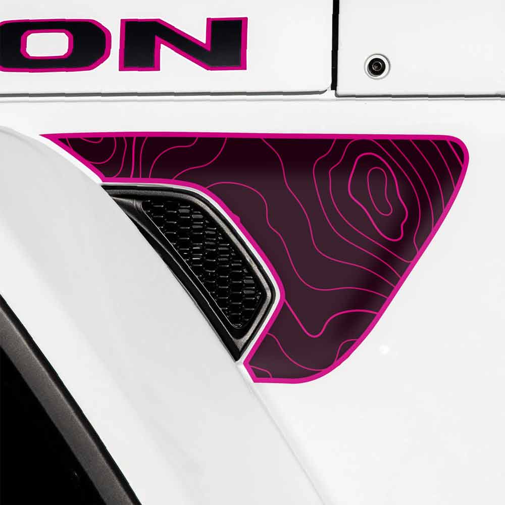 fender vent decal for wrangler Topo-Pink