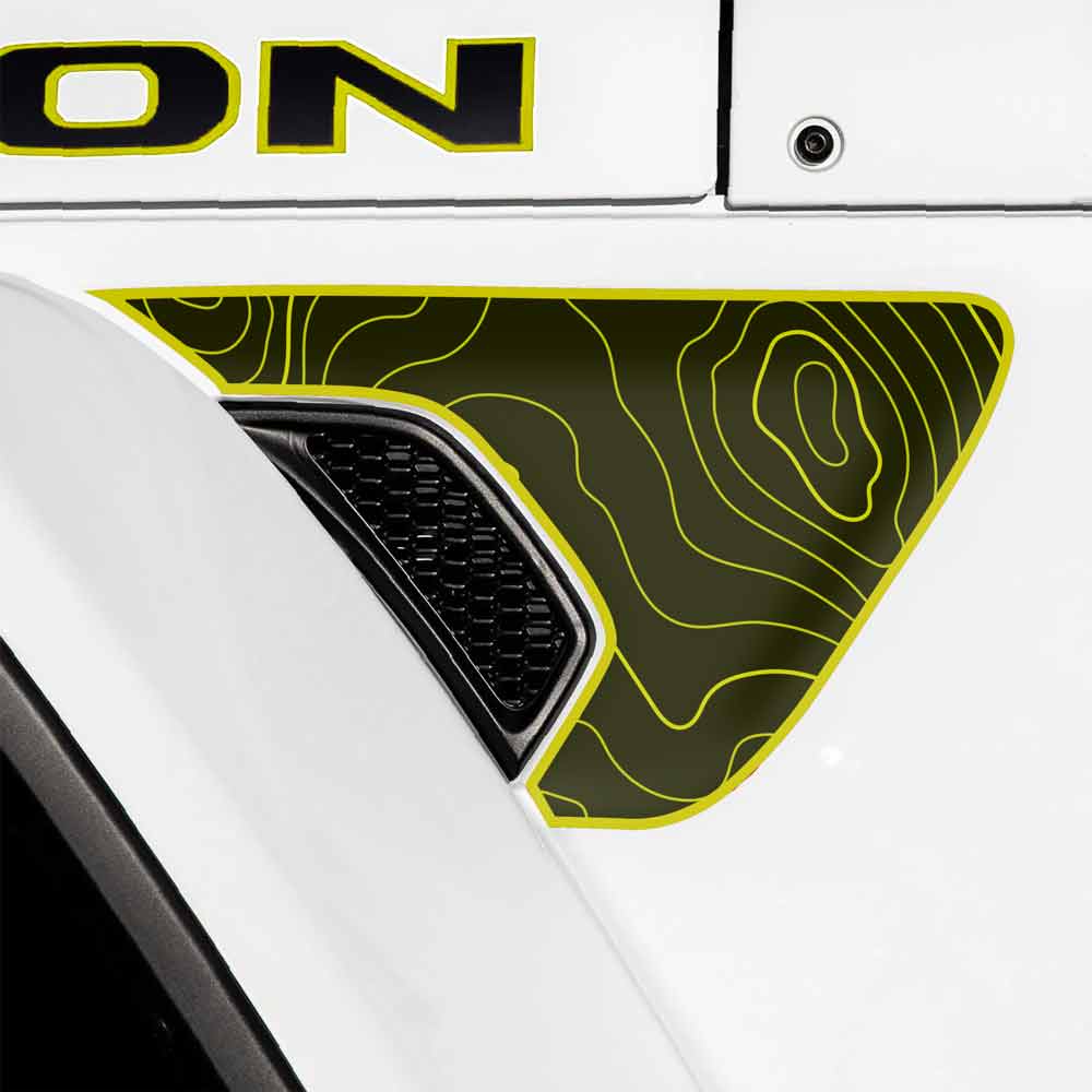 Fender vent decal for  Gladiator 2018-2025 Topo Yellow