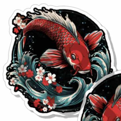 Koi Fish Wildlife Tattoo Japanese Style Stickers