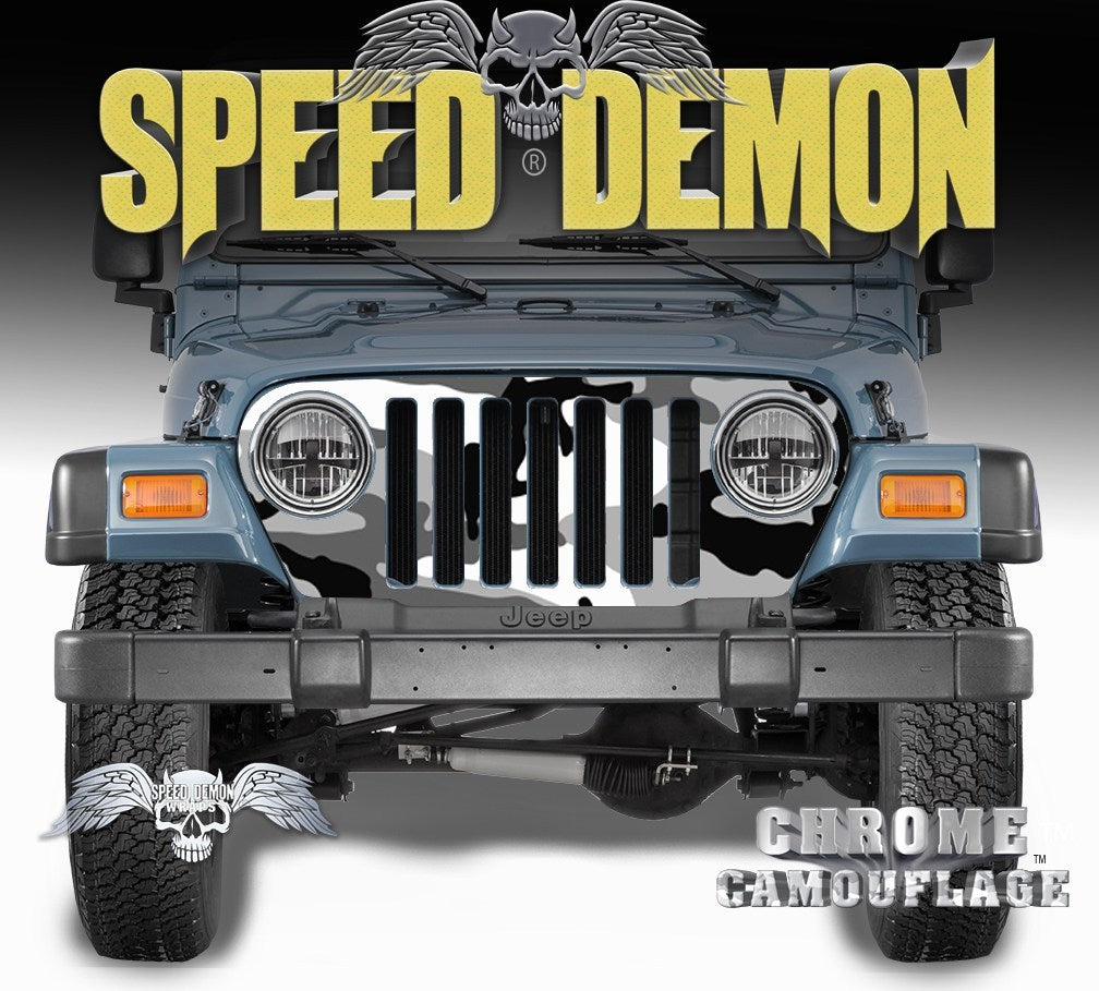 1997-2006 Jeep Grill Wraps Snow Urban Camouflage Camo - Speed Demon Wraps