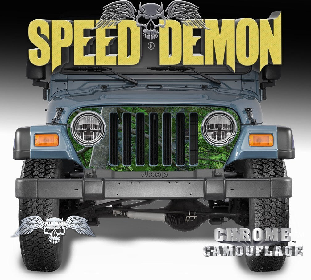 1997-2006 Jeep Grill Wraps True forest Camouflage Camo - Speed Demon Wraps