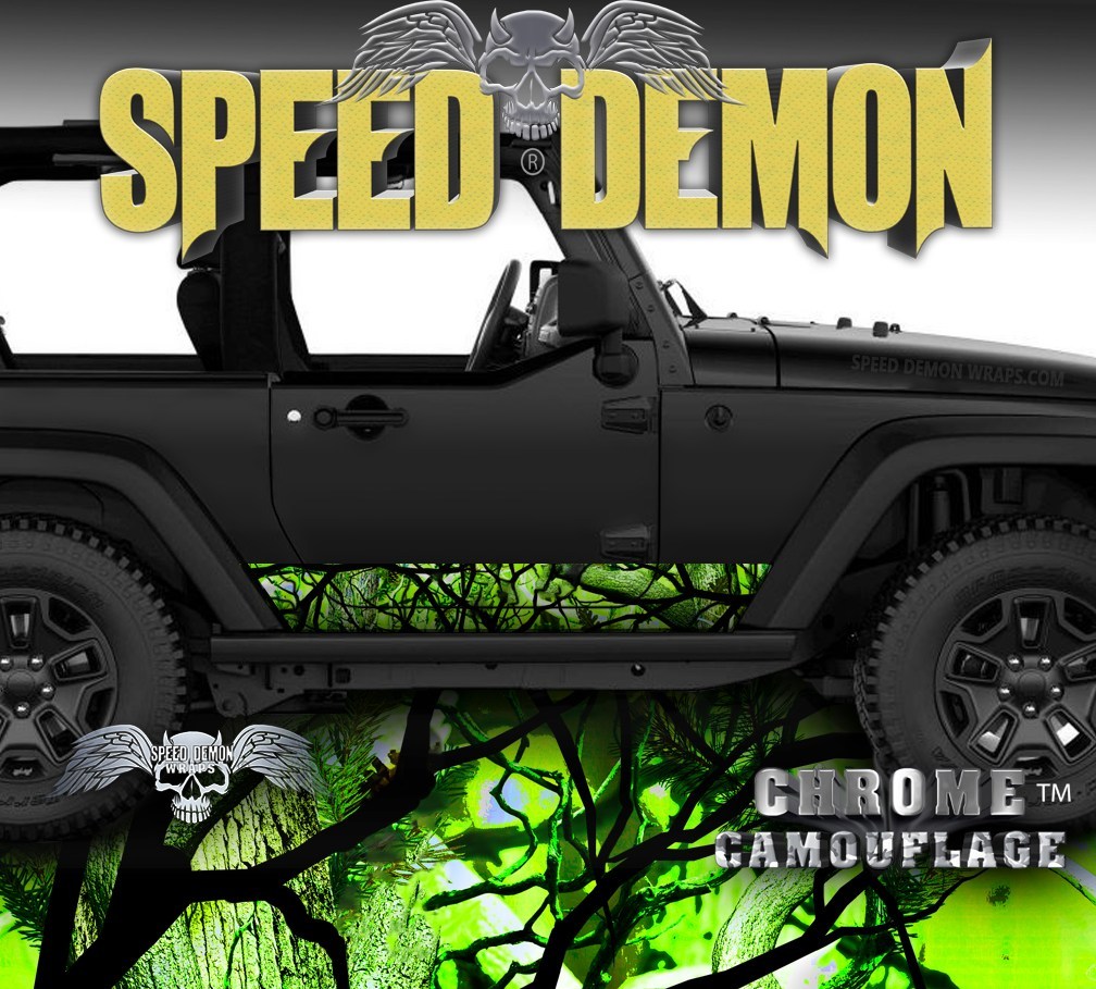 1997-2017 2 Door Jeep Wrangler Rocker-Wraps Camouflage Zombie-Bile - Speed Demon Wraps