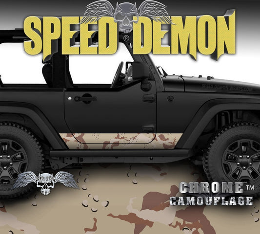 2007-2017 Jeep Wrangler Rocker Wrap Camo Desert Camouflage - Speed Demon Wraps