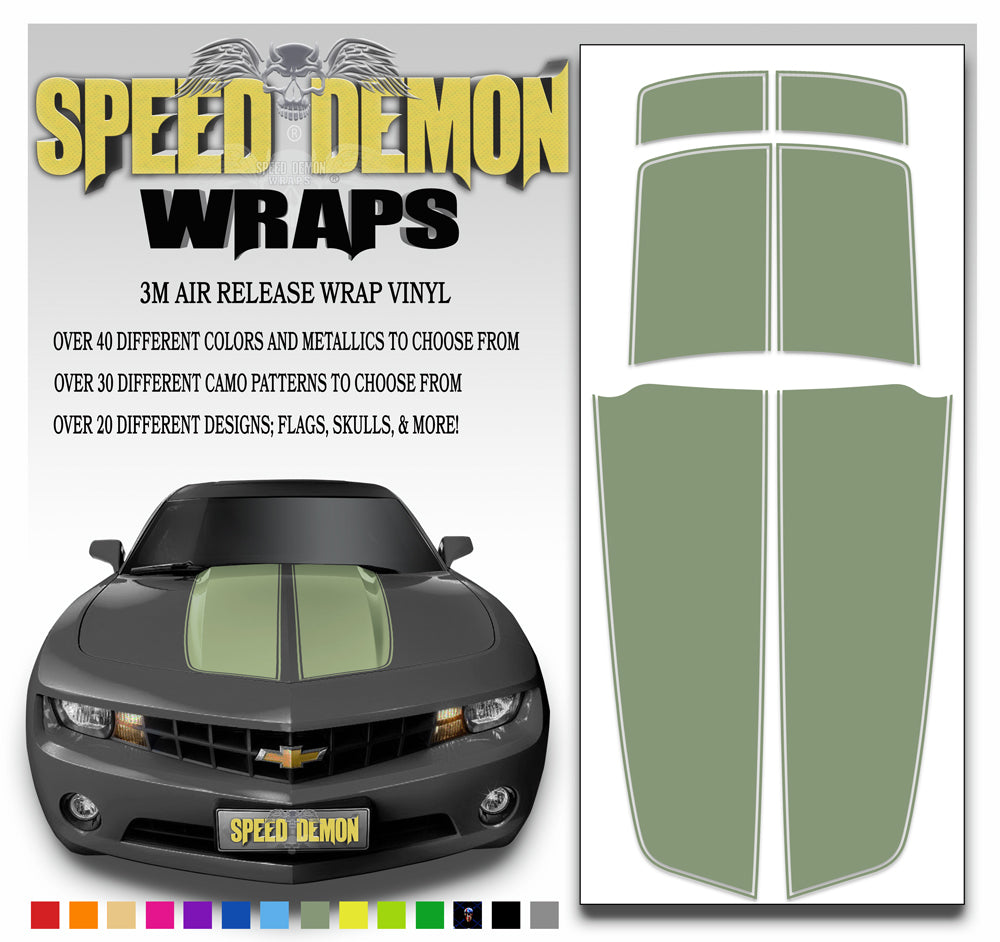 Army Green Camaro Stripes Kit 2010-2015