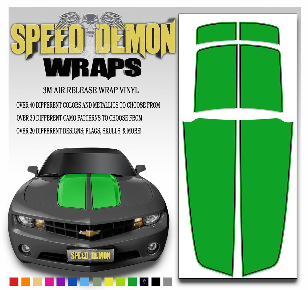 2010-2015 Green Camaro Stripes W/ Pinstripe