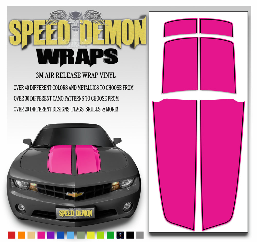 Camaro Stripes Pink with Black Pinstripe