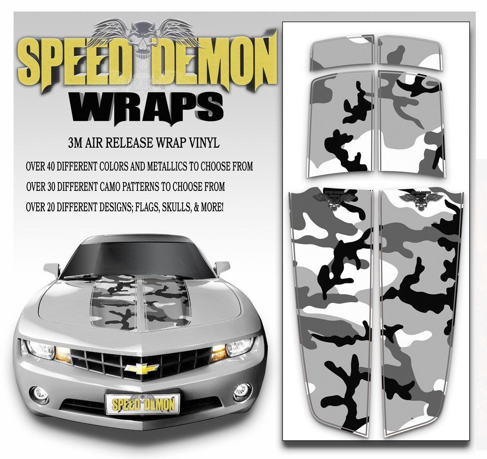 Camaro Camo Stripes Snow Urban Camouflage 2010-2015 - Speed Demon Wraps