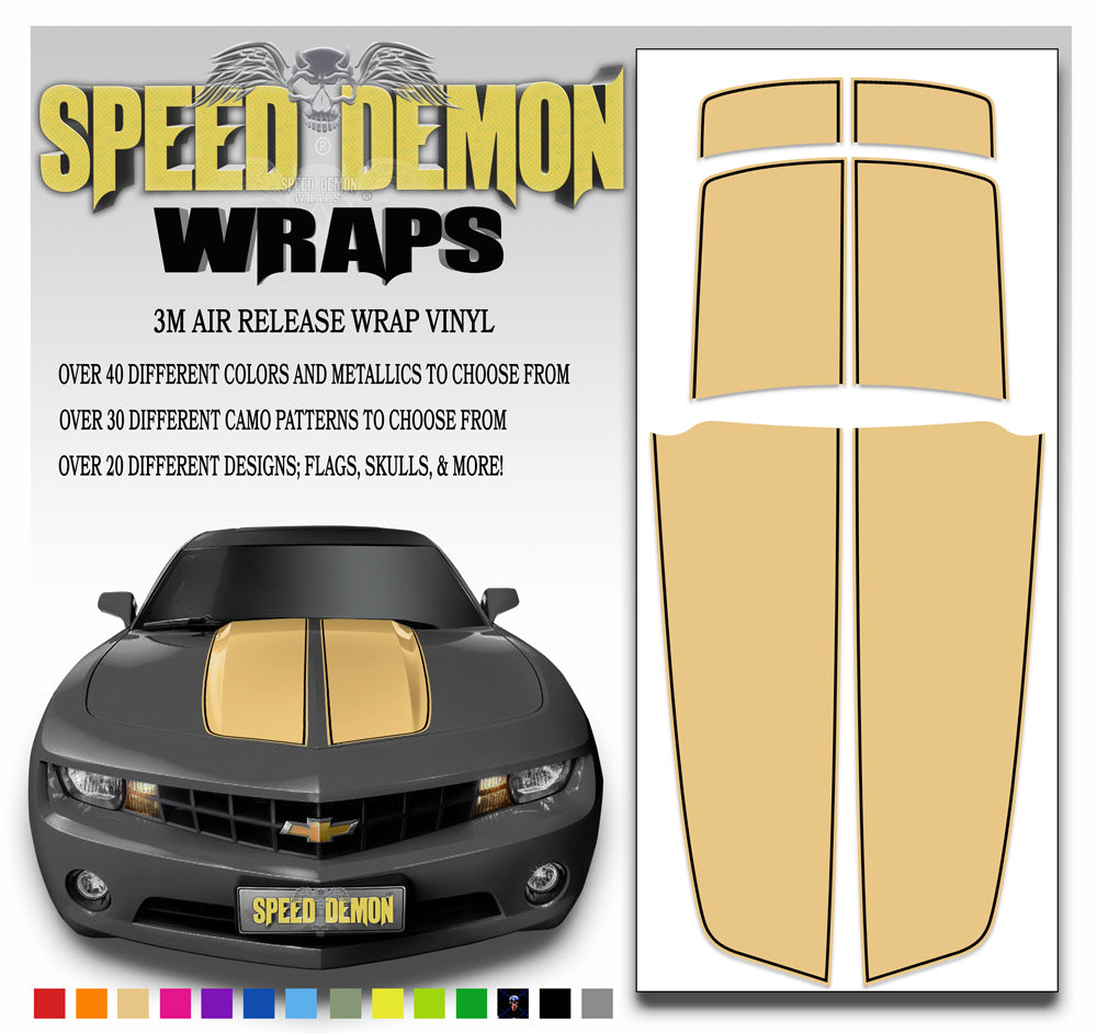 Camaro Stripes Tan with Black Pinstripe