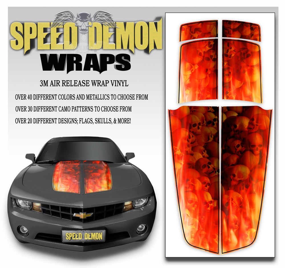 Camaro Stripes Flaming Skull 2010-2015