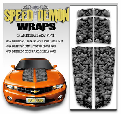 Camaro Racing Stripes Skulls Subdued 2010-2015 - Speed Demon Wraps