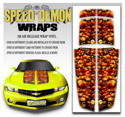 Camaro Stripes Kit Skulls Red 2010-2015 - Speed Demon Wraps