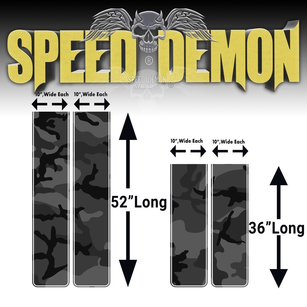 Chevy Silverado Camo Racing Stripes Black Urban Camouflage 2014-2015 - Speed Demon Wraps