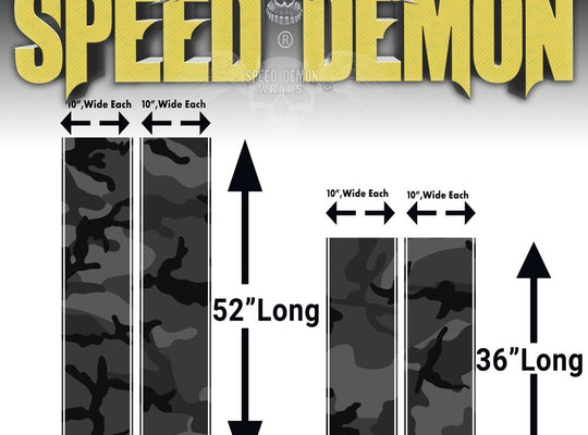 Chevy Silverado Camo Racing Stripes Black Urban Camouflage 2014-2015 - Speed Demon Wraps