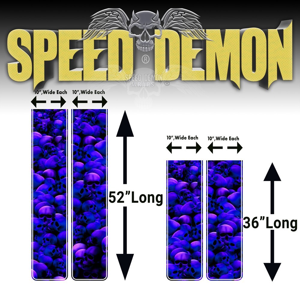 Chevy Silverado Racing Stripes Kit Skulls Blue Purple Hue UG 2014-2015 - Speed Demon Wraps