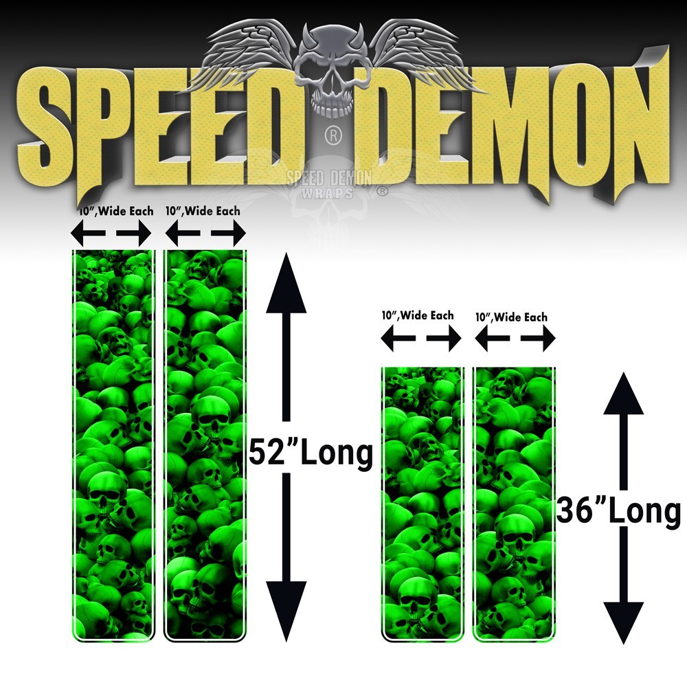 Chevy Silverado Racing Stripes Kit Skulls Green UG 2014-2015) - Speed Demon Wraps