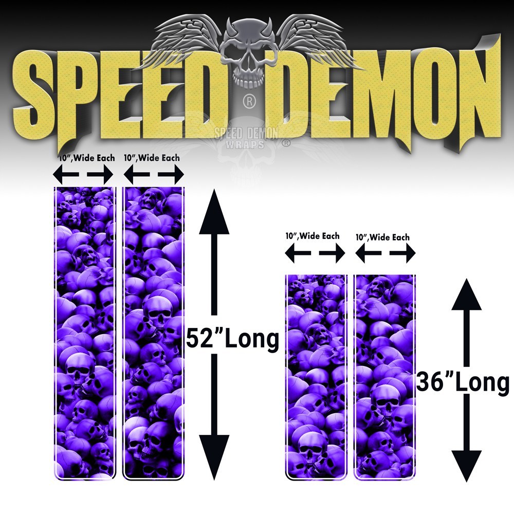 Chevy Silverado Racing Stripes Kit Skulls Purple UG 2014-2015 - Speed Demon Wraps