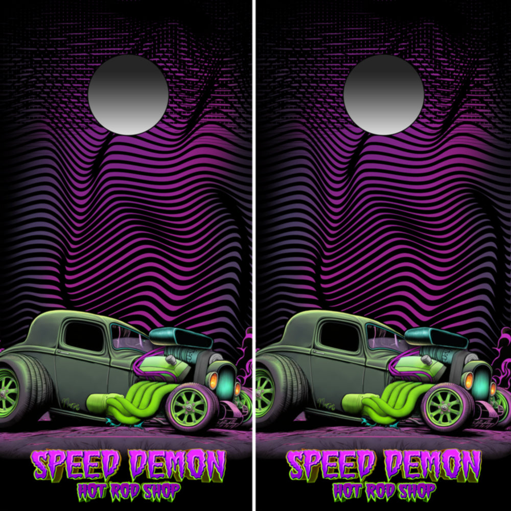 1932 Ford Rat Rod Cornhole Wraps Kustom Low Brow Art – Speed Demon Wraps
