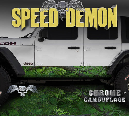 2007-2017 4 Door Jeep Wrangler Rocker Wraps Camouflage Forest Camo - Speed Demon Wraps